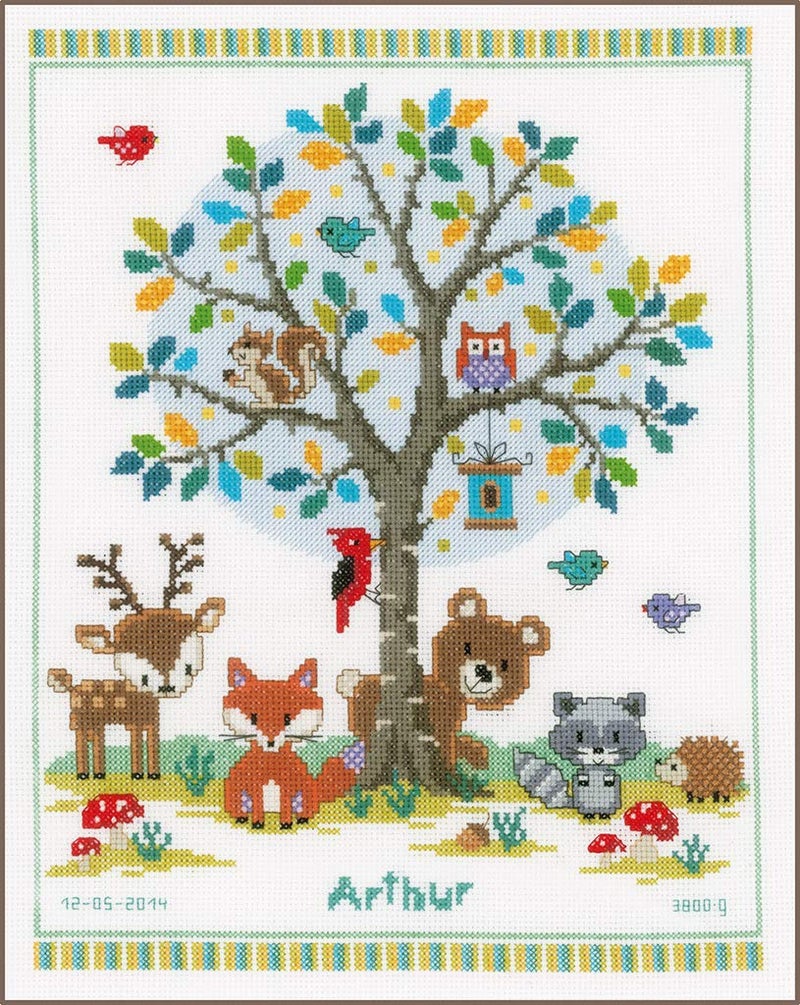 Vervaco Counted Cross Stitch Kit in The Woods 11.2"" x 14"" - Image 1